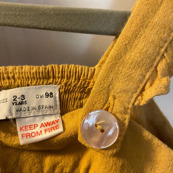 NWT ZARA Kids Girls Gold Ruffle Sundress - Picture 5 of 5
